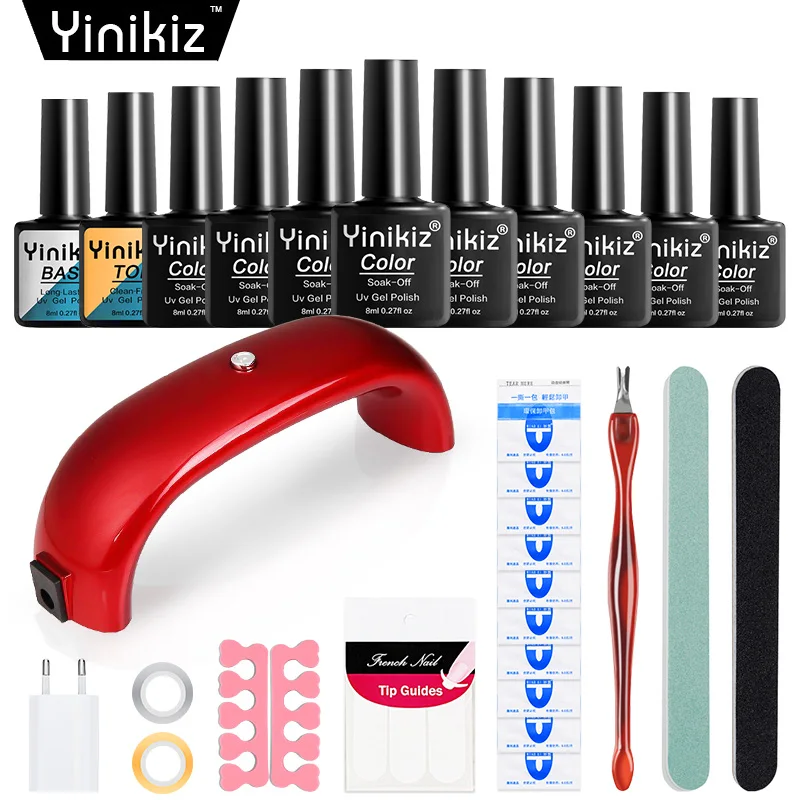Yinikiz 25 шт./компл. лампа для сушки ногтей дизайна УФ гель 9 Вт набор лака