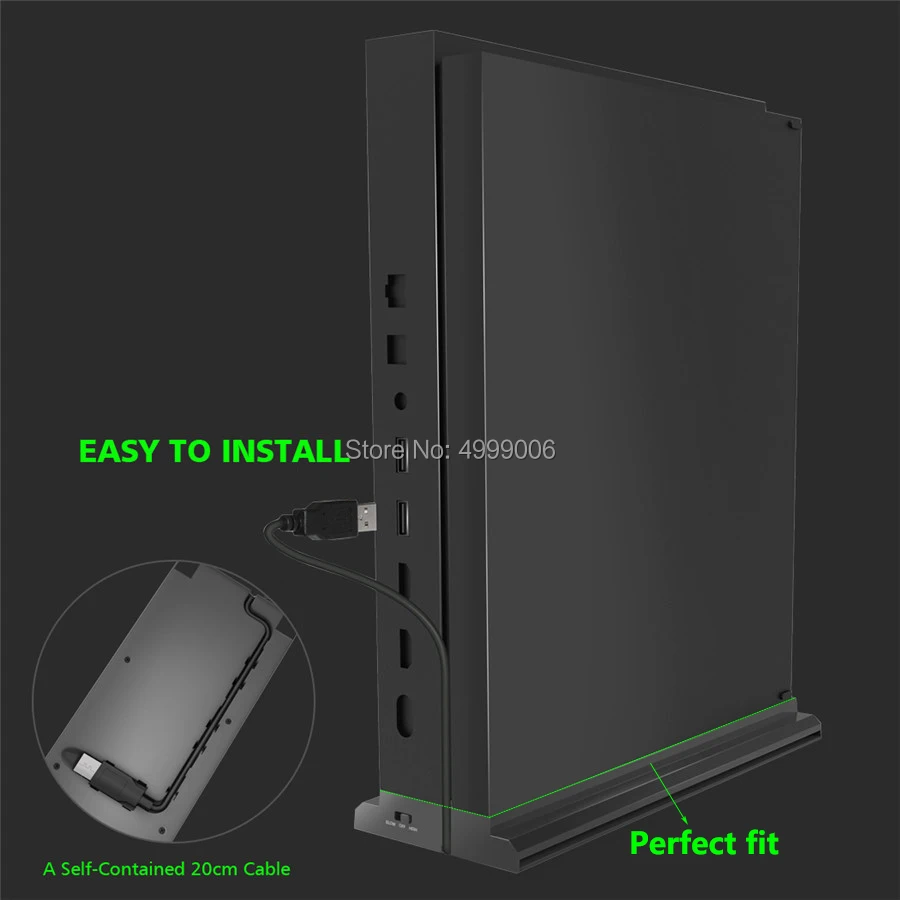 Черный охлаждающий вентилятор Xbox One X высокоскоростная консоль вертикальная