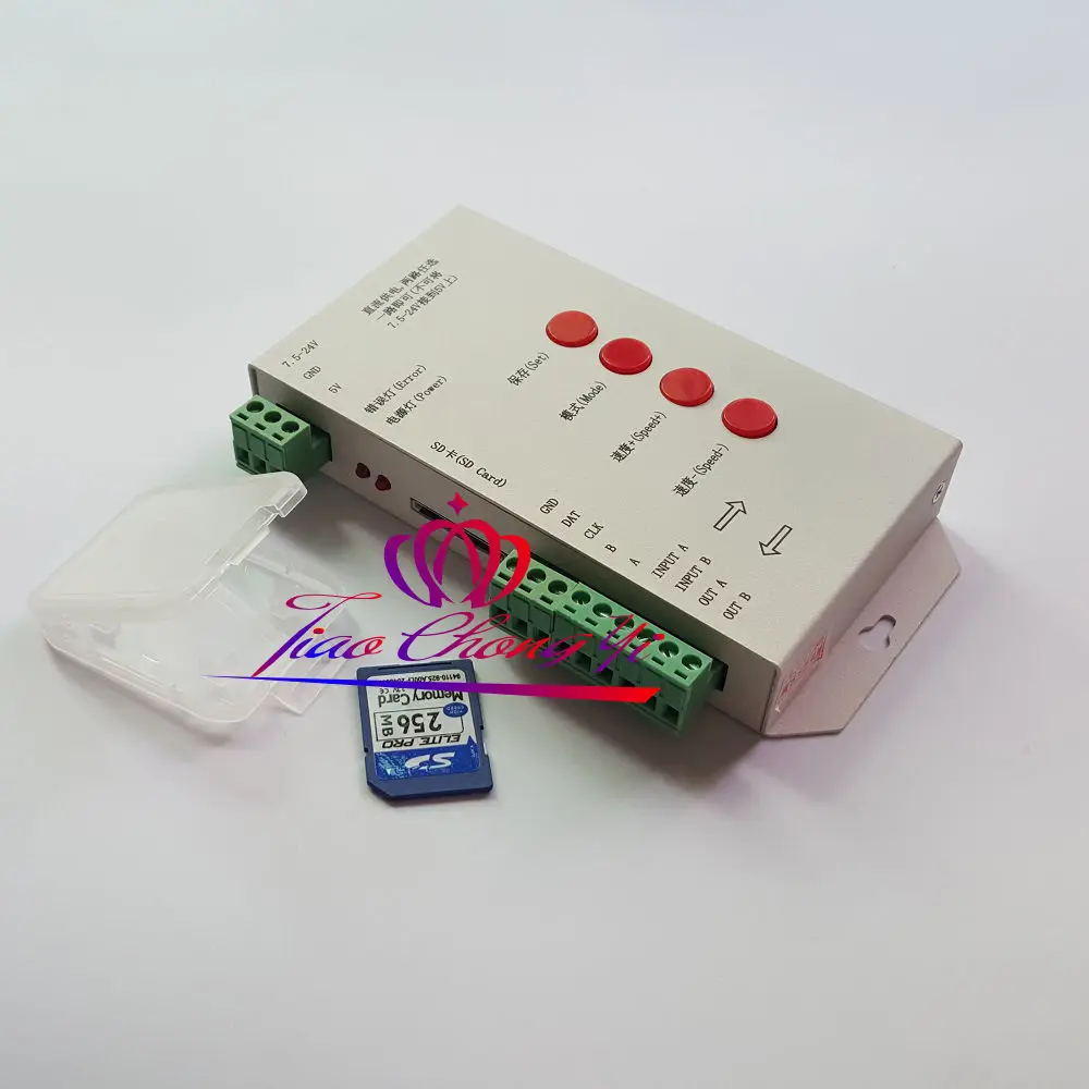 T1000S DMX 512 RGB Светодиодная лента Pixel контроллер sd-карта WS2812B WS2811 6803 SK6812 | Освещение
