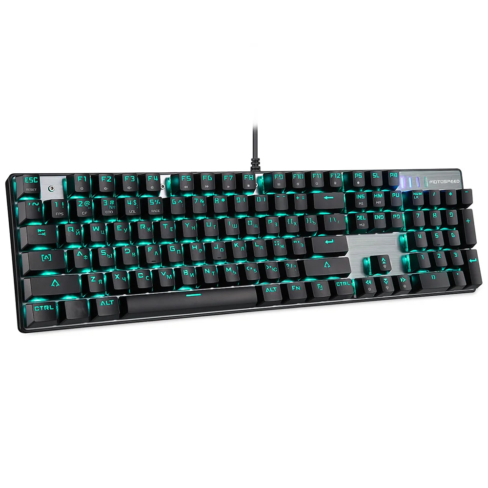Motospeed Inflictor CK104 Gaming Keyboard Blue / Red Switches English/Russian 104 Keys Mechanical with RGB Backlit|inflictor ck104|mechanical