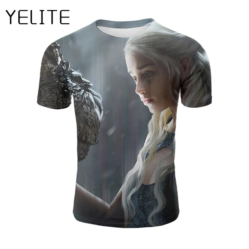 YELITE Игра престолов таргариен огонь и крови Футболка мужская повседневная