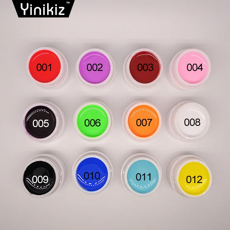 Yinikiz 12 цветов красивый рисунок для ногтей профессиональный Гель-лак долговечный