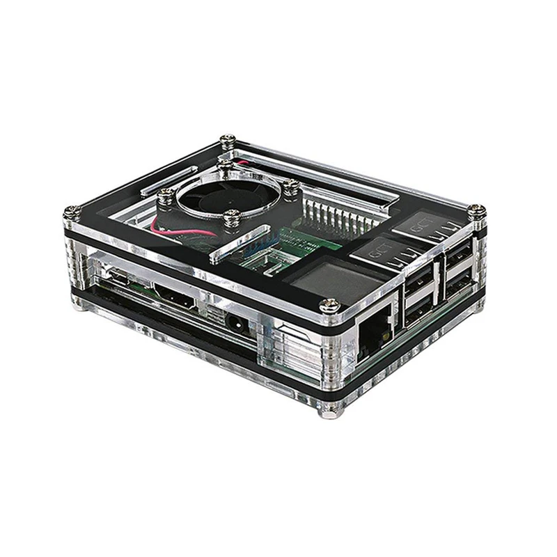 Чехол для Raspberry Pi 3 9 слоев акриловый корпус коробка с охлаждающим вентилятором и