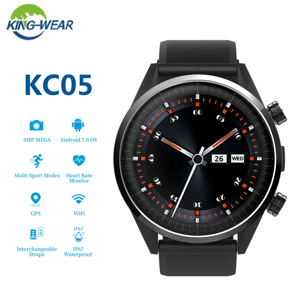 Kingwear KC05 4G умные часы с wifi телефон 1 39 &quotAndroid 7 4 ядра Гб оперативной памяти 16