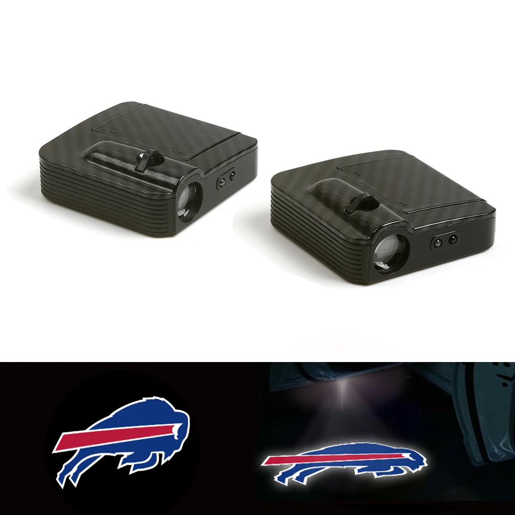 2x Buffalo Bills логотип двери автомобиля светодио дный беспроводной светодиодный