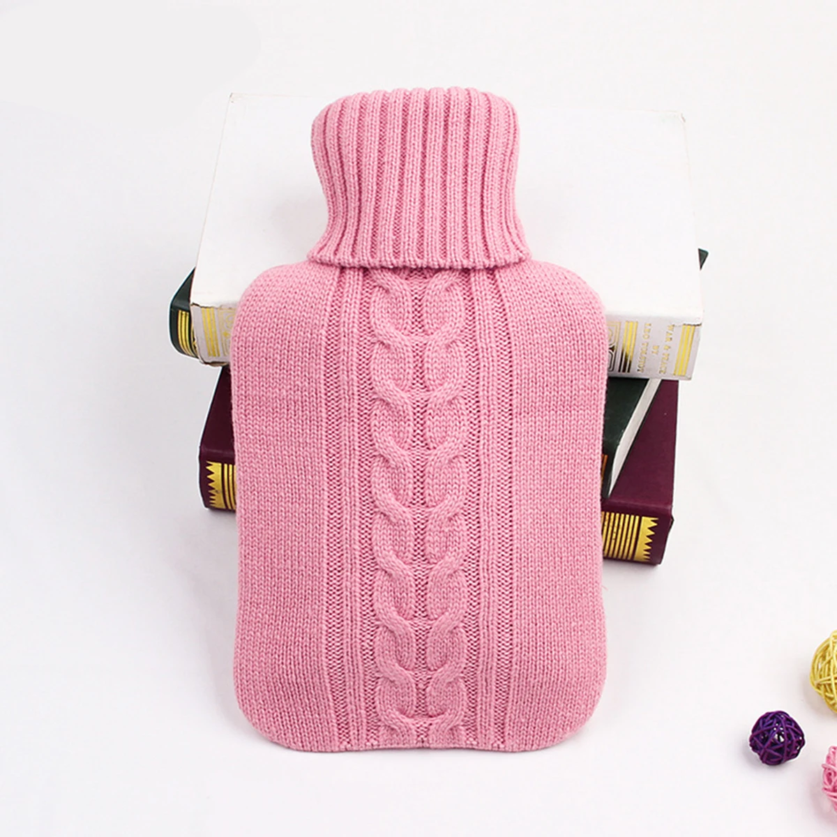 2L Premium Soft Knitted Cover For Hot Water Bottle Bag Quick Pain Relief And Comfort (Pink / Red Black Gray) | Бытовая техника