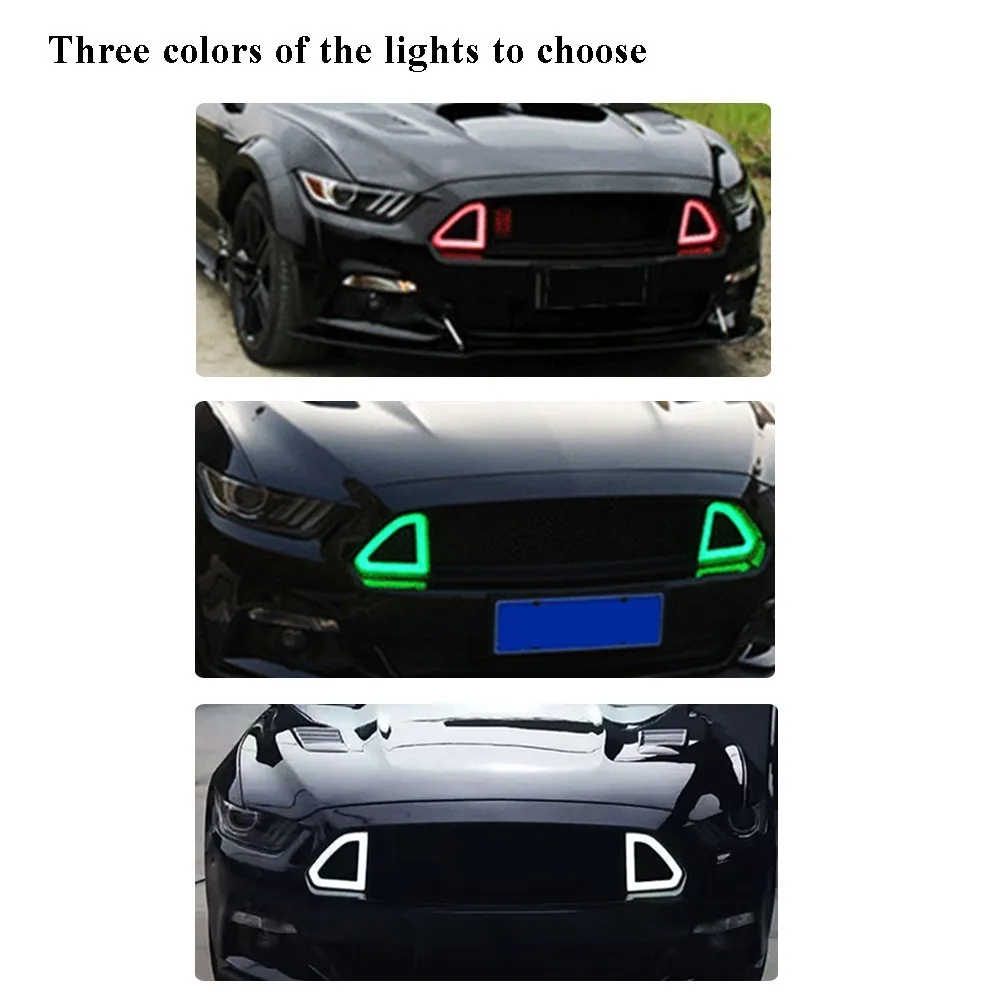 Передняя сетчатая решетка для 2015 2017 Ford Mustang ABS матовая черная с белым зеленым