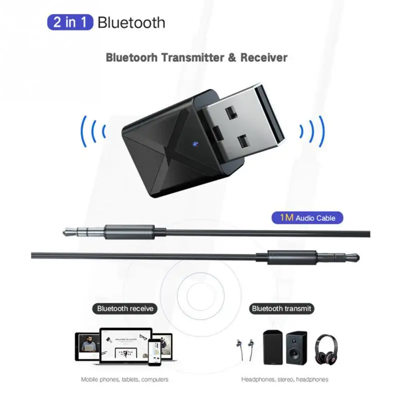 Автомобильный Bluetooth 5 0 адаптер 2-в-1 Беспроводной передатчик адаптеры приемника