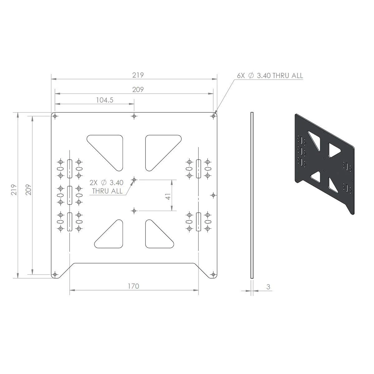Обновленная алюминиевая Y образная пластина V2 для 3D принтера Prusa i3|Детали и