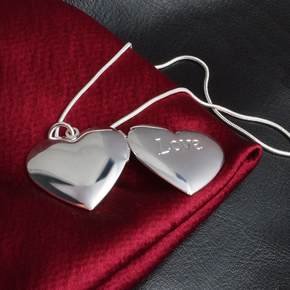 1 шт. в форме сердца фоторамка медальон кулон ожерелье романтическая мода буквы