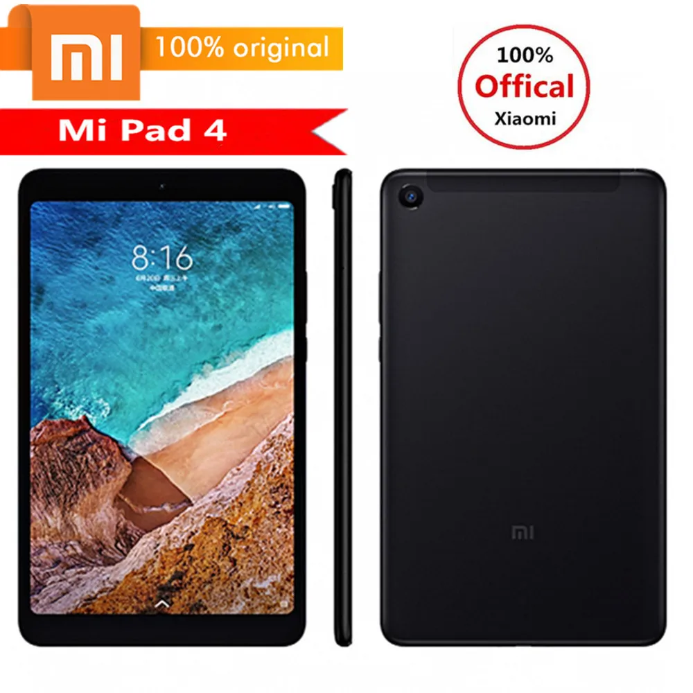 Планшет Xiaomi Mi Pad 4 8.0 MIUI 9 Qualcomm Snapdragon 660 Octa Core 4GB+64GB 5MP+13MP двойные HD камеры Двойной WiFi.