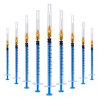 Оптом, 1 мл пластиковый промышленный шприц, одноразовый инжектор с иглами, 50 шт