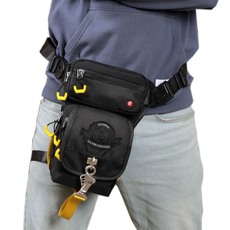 Сумка на бедро для мужчин мотоциклистов нейлоновый дорожный поясной кошелек