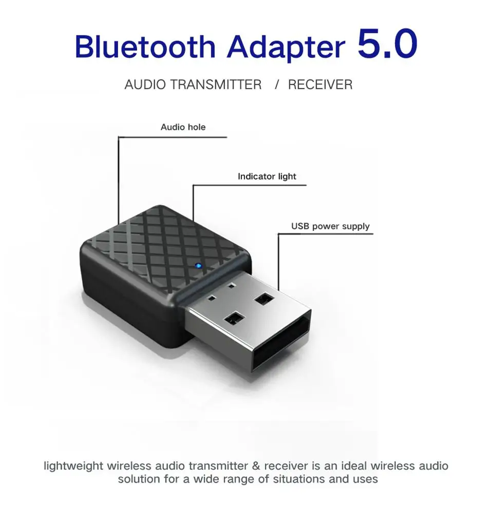 Bluetooth 5 0 передатчик приемник Мини 3 мм AUX стерео беспроводной адаптер с