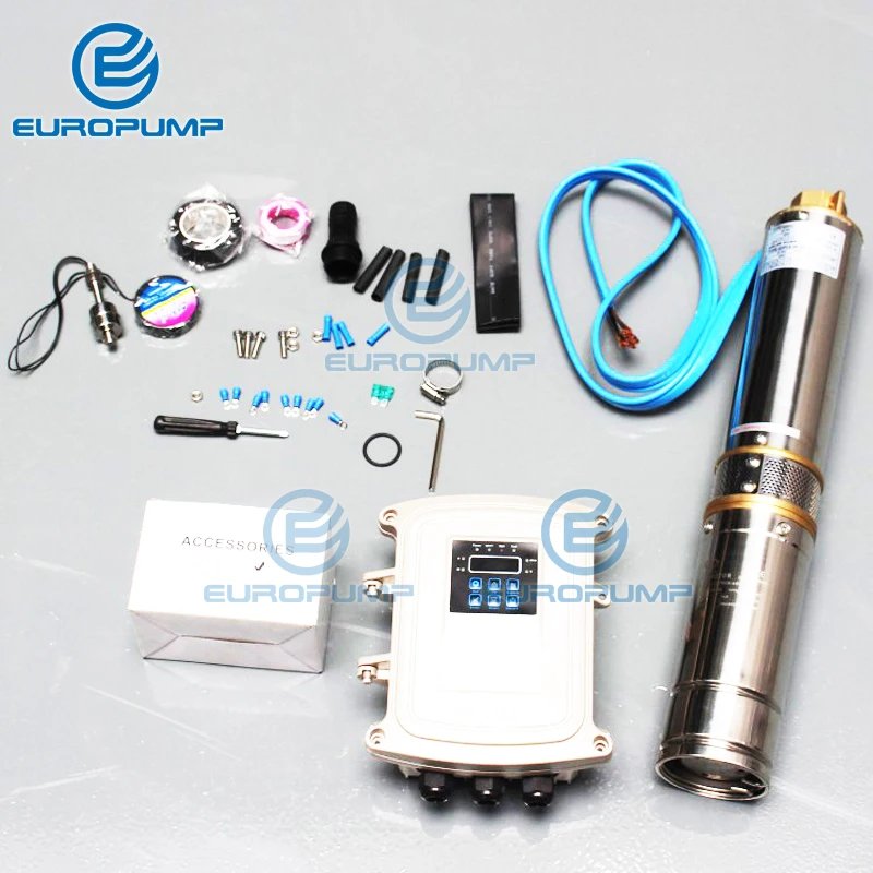 Модель EUROPUMP (3DPC3.8 123 110 1100) 3 &quotDC погружной Солнечный водяной насос 110V 1100W 1 5 hp Solar Bomba