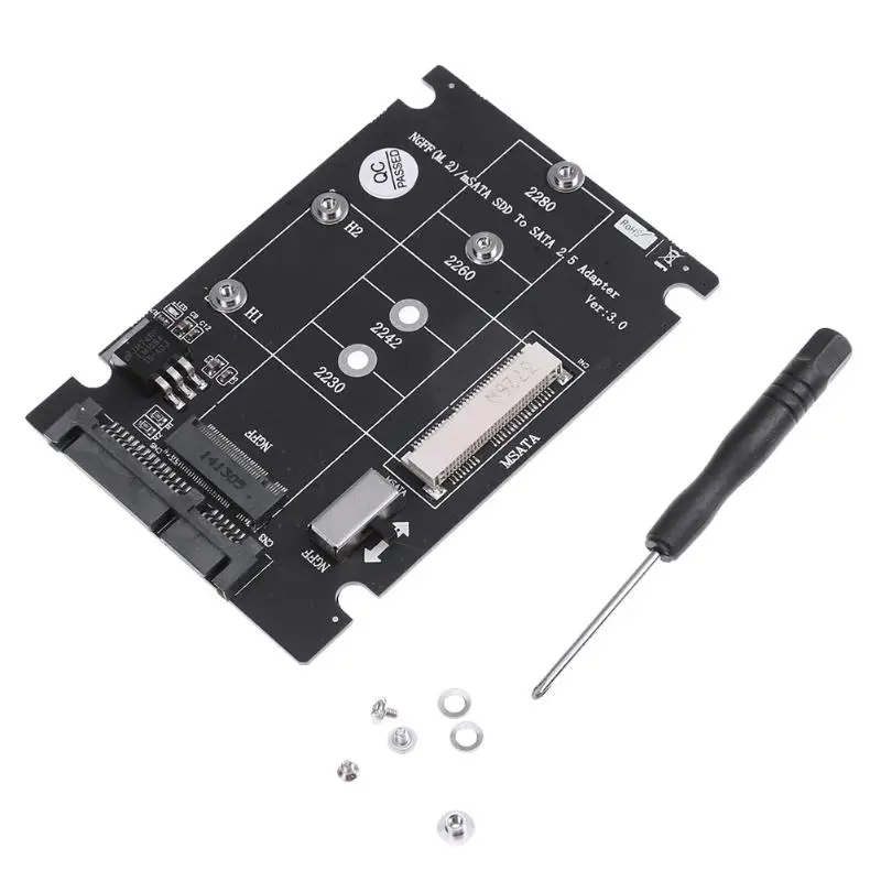 2 в 1 NGFF M.2 B + M Ключ Mini PCI E или mSATA SSD на SATA III адаптер карта для полного msata SSD/