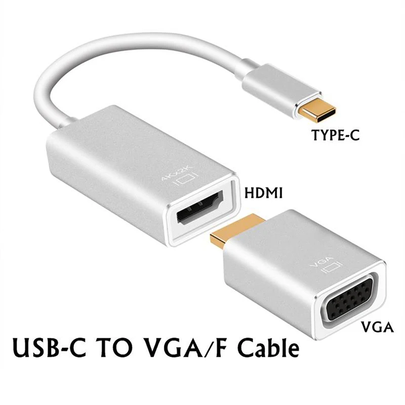 3 в 1 Usb C Тип для Vga/F кабель Поддержка 4K x 2K папа женщин Hdmi конвертер Vga адаптер Macbook Pro