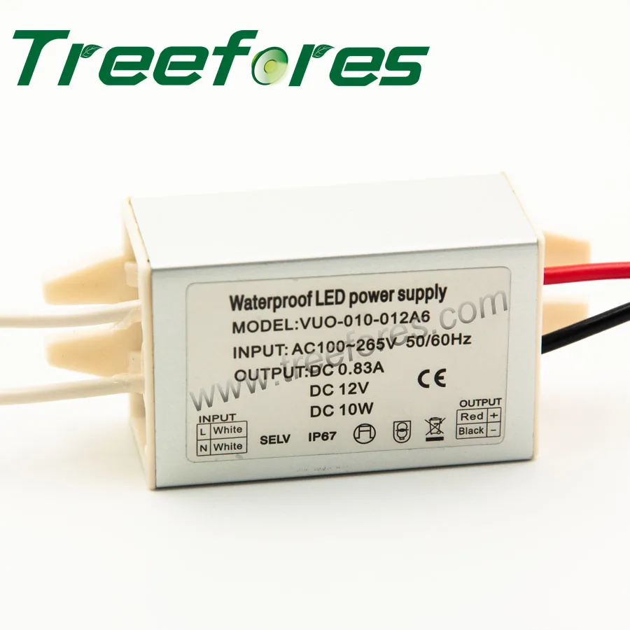 12 W DC 12V 24V IP67 Мини светодиодный трансформатор для наружного садового освещения CE
