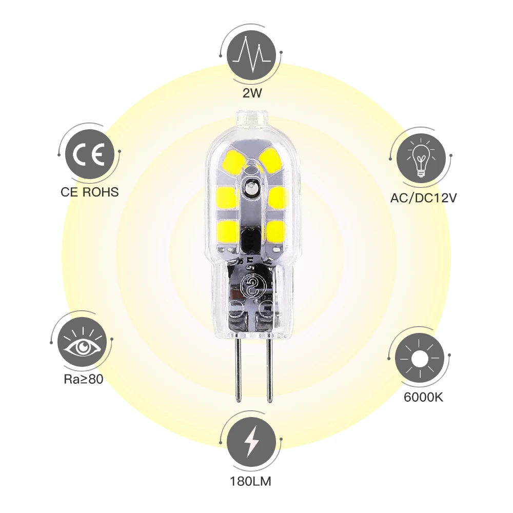 10X G4 светодиодные лампочки 2 W 12 V холодный белый сад дома SMD AC осветительные лампы