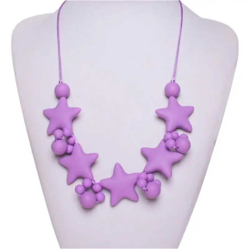 1Pcs Stars Model Baby Teether Toys Mothers Jewelry Food Grade Silicone Teethers Help Grind the Teeth for Newborn | Мать и ребенок