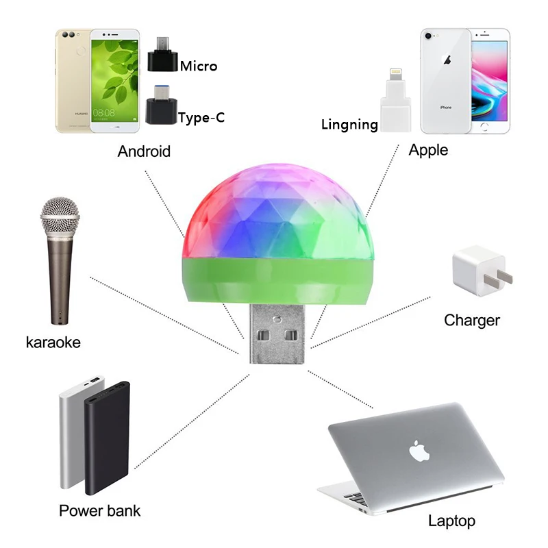 USB 5 в музыкальное управление KTV dj красочный эффект декоративная лампа семья
