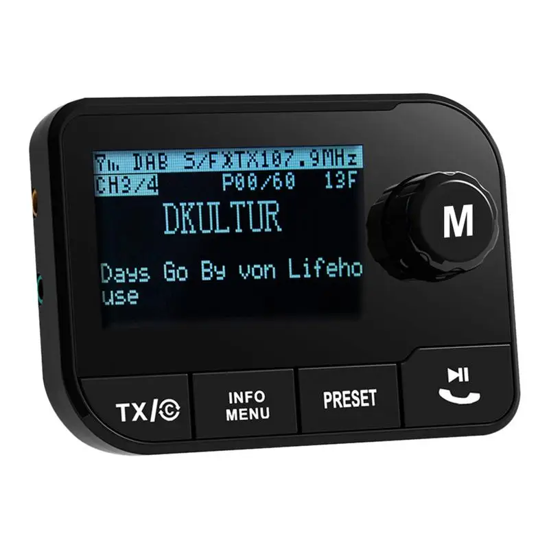 Автомобиль dab цифровой адаптер радио FM передатчик bluetooth ресивер MP3 плеера с Crystal