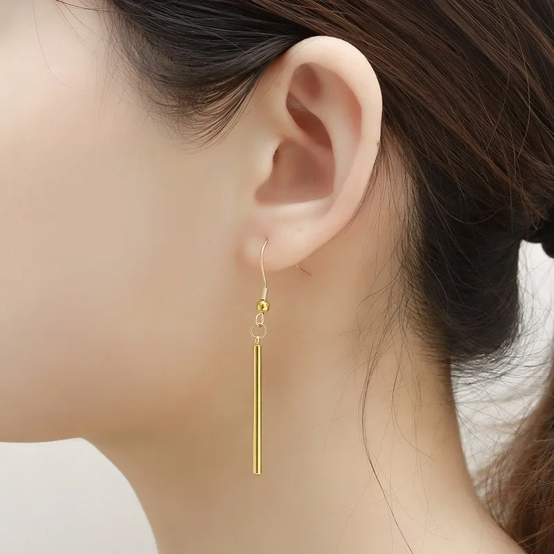 Серьги подвески женские геометрической формы из нержавеющей