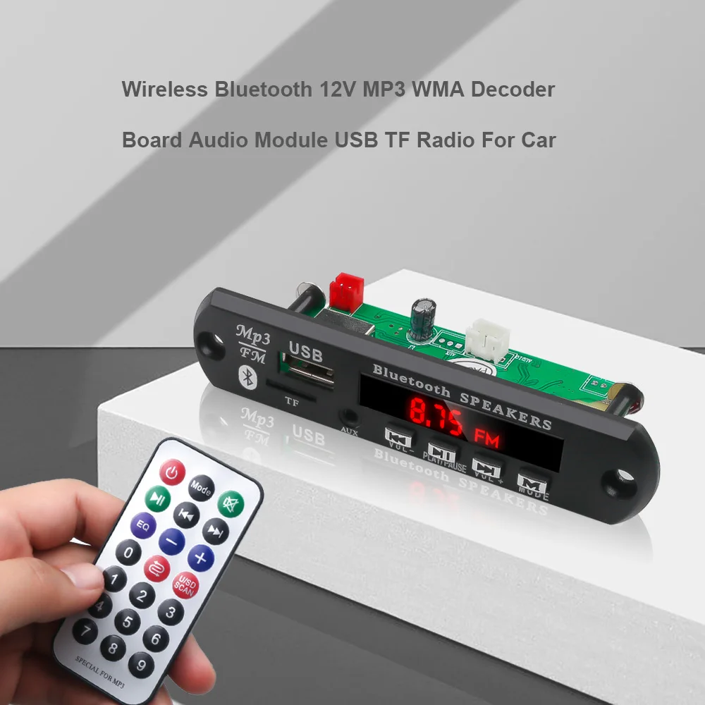 Kebidu 5 в 12 В беспроводной Bluetooth MP3 WMA декодер плата Универсальный аудио модуль