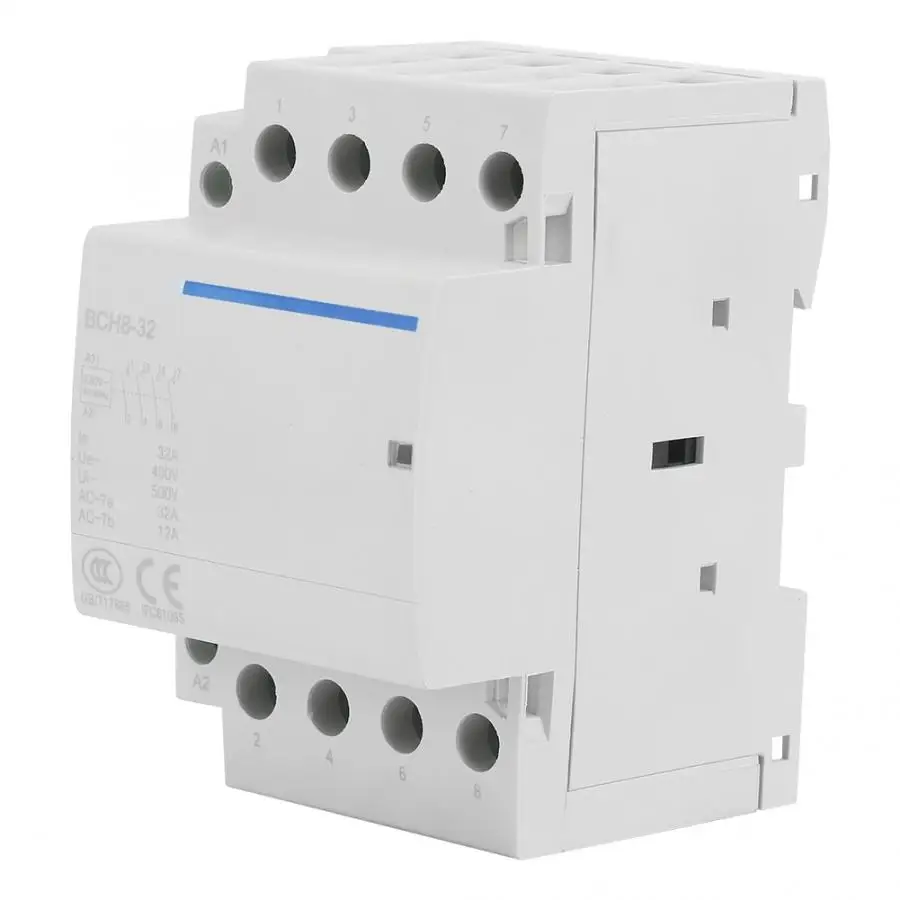 4P 32A 24В/230В 50/60 Гц AC контактор для дома DIN рейка крепление 2NO 2NC eletrico|Замыкатели| |