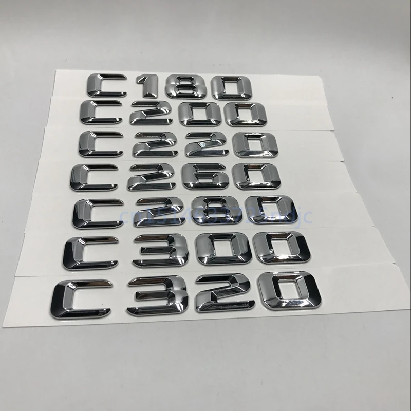 

Автомобильные наклейки и наклейки для Mercedes C-Class C180 C200 C220 C260 C280 C300 C320 Задняя эмблема багажника хромированные буквы