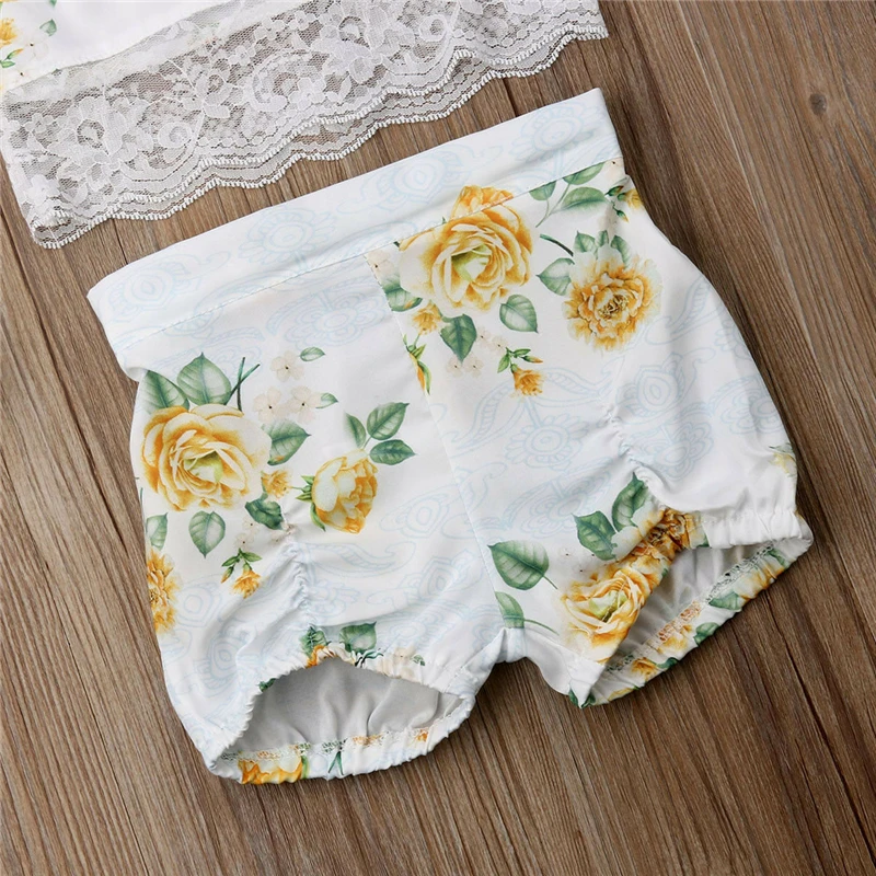 Modis/Новые комплекты летней одежды для маленьких девочек Кружевной укороченный