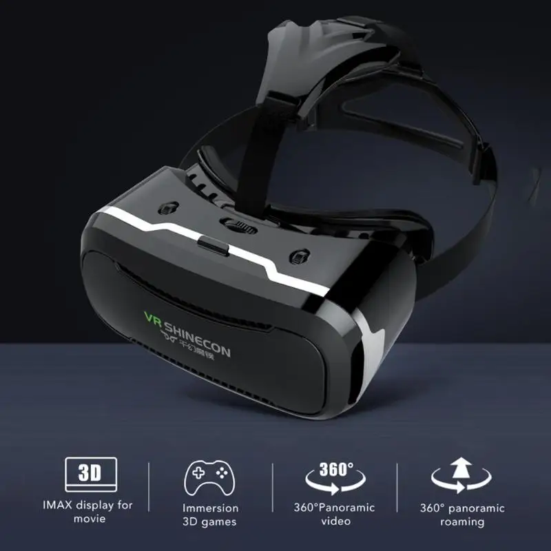 SHINECON SC-G02 Leather 3D Cardboard Helmet Virtual Reality VR Glasses | Электроника