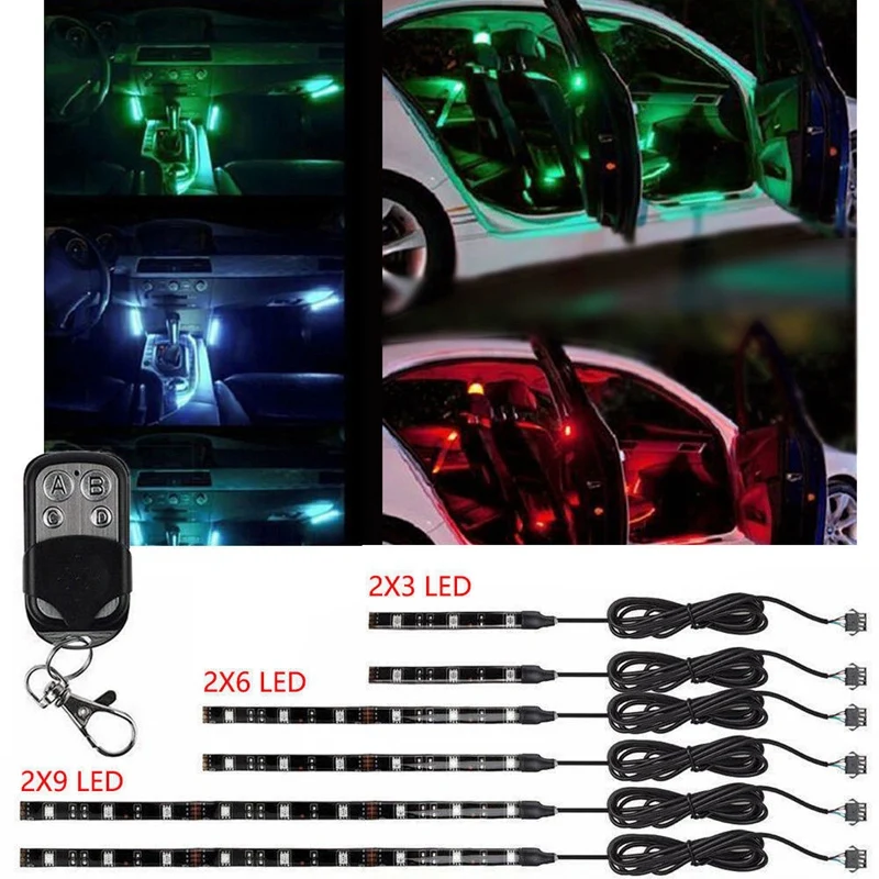 6 шт. автомобильный мотоцикл Chopper Frame Rgb Led светильник s беспроводной пульт
