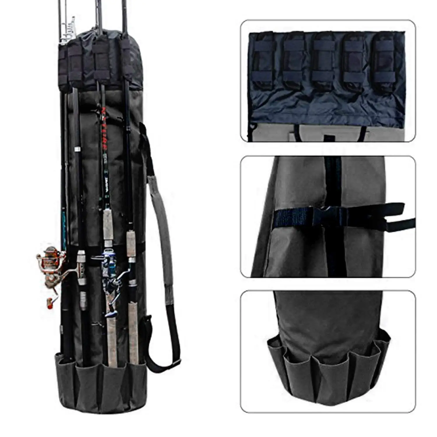 SEWS-Fishing Rod Carrier Fishing Reel Organizer Pole Storage Bag For And Traveling A Gift Family Father Daughter | Спорт и