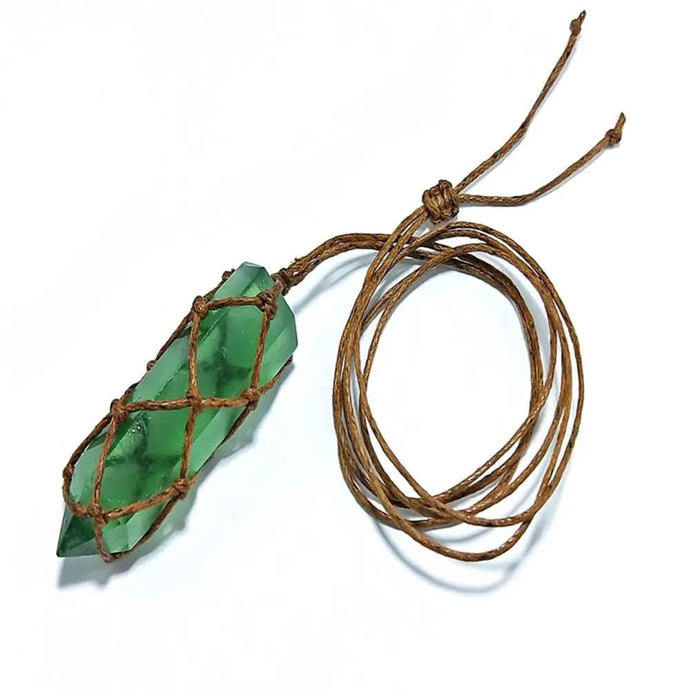 Натуральный Синий Зеленый Аметист Кварцевый кулон ручной работы Исцеление DT