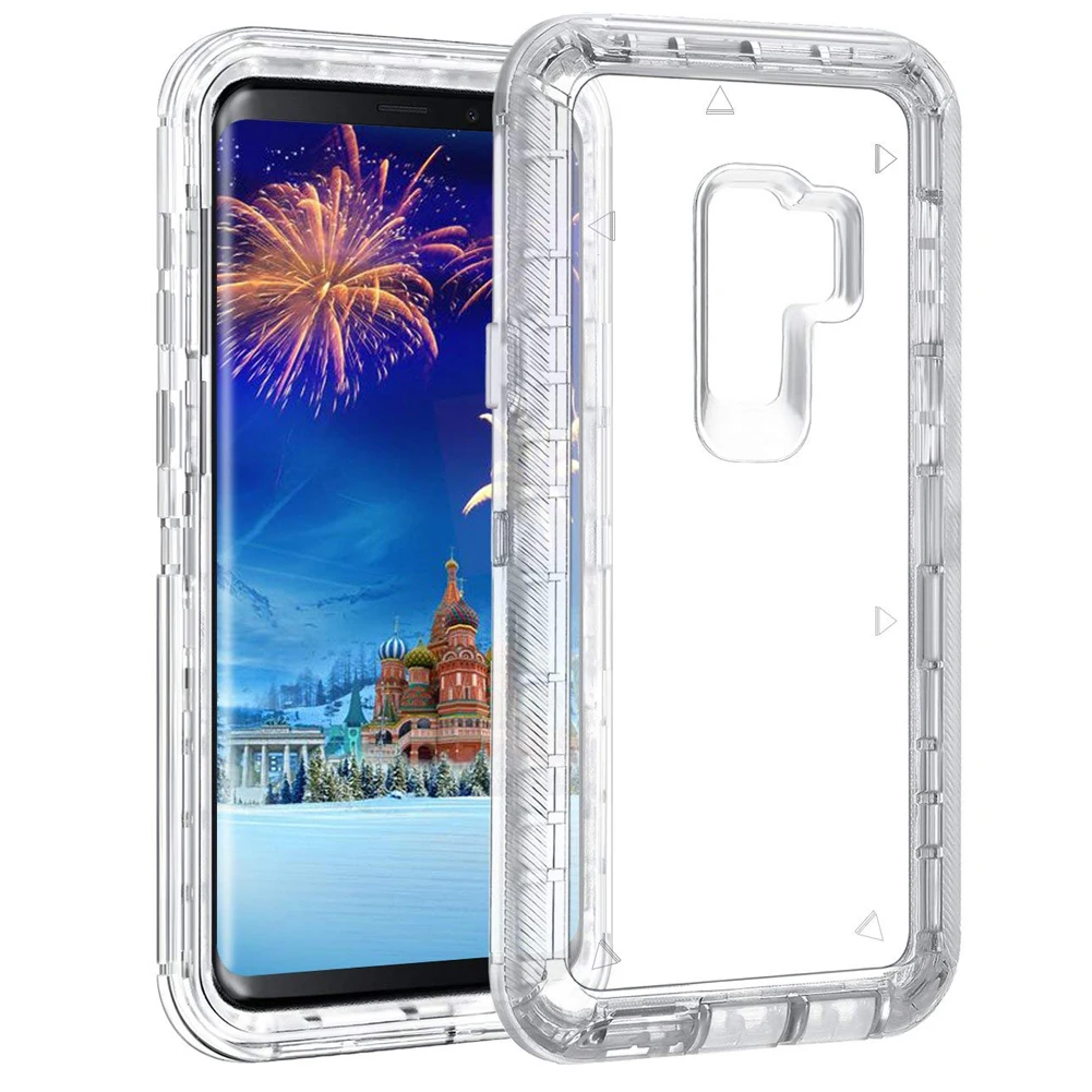 Чехол для Samsung Galaxy S10 Plus S9 гибридный жесткий чехол 3 в 1 из поликарбоната и мягкого