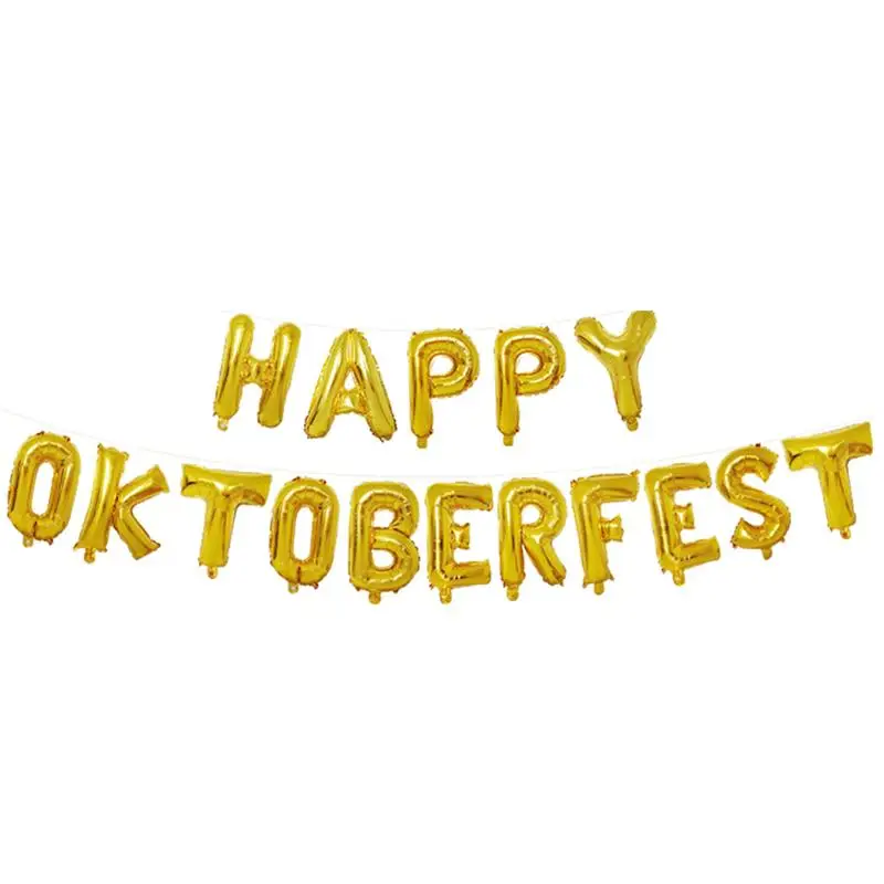 1 комплект золотые фольгированные воздушные шары Happy Oktoberfest буквы пивные чашки