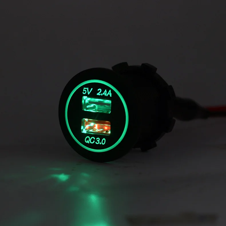 CARCHET автомобильный мотоцикл RV супер быстрая зарядка QC 3 0 двойной USB Авто ATV телефон