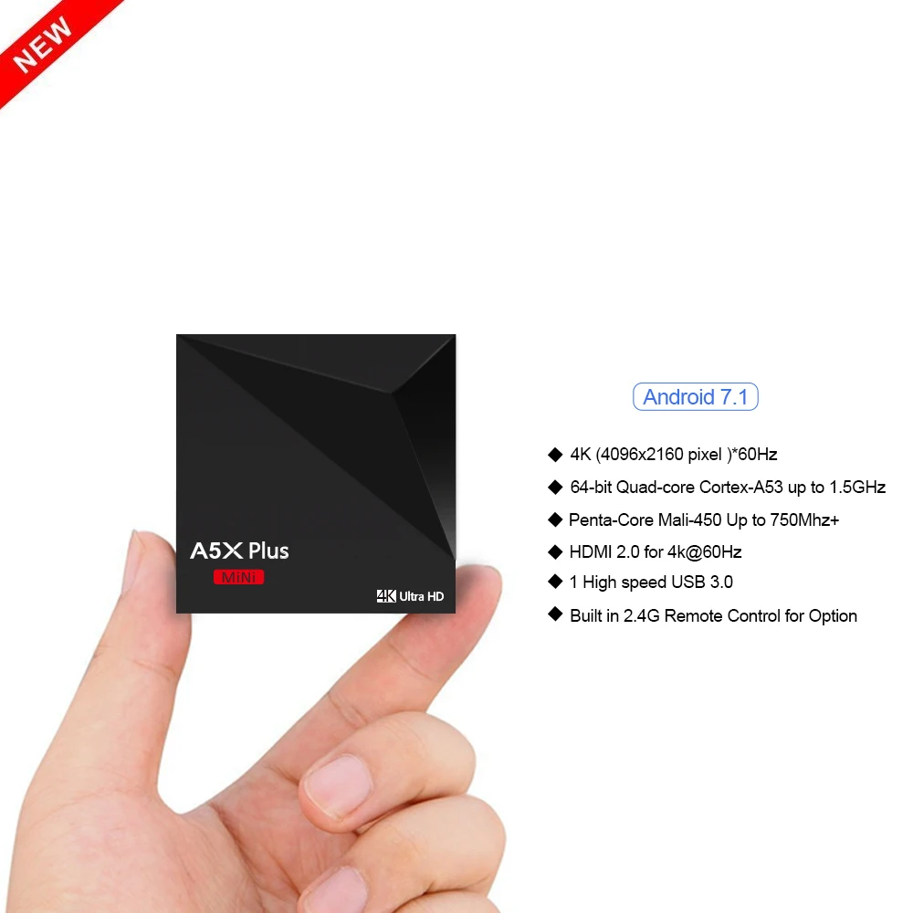A5X Plus mini 2 Гб RAM 16 ROM Smart TV BOX Android 7 1 Rockchip RK3328 HD 4K мини медиаплеер 4 ГГц Wifi