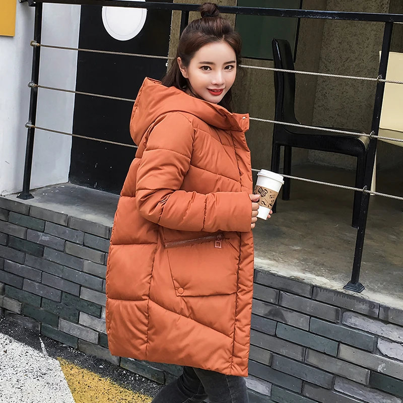 

2018 Fashion Wadded jacket Female Coat Women Winter New Slim Warm Down cotton clothing Long sleeve Coat Winter Jackets