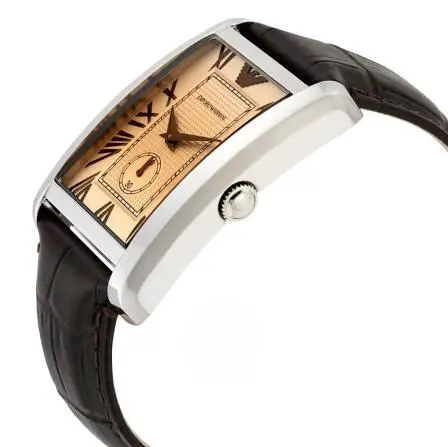 Original Emporio Armani Rectangular Roman numerals dial belt fashion men's quartz watch AR1605 AR2447 | Наручные часы