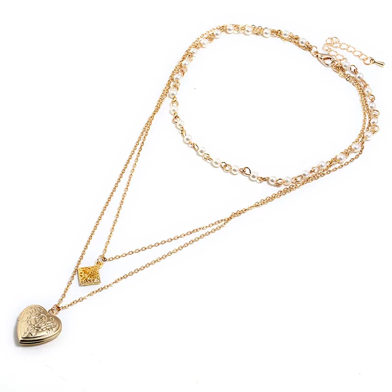 KingDeng Gold Necklace Long Link Chain Punk Necklaces Pendants Harajuku Gothic Heart Jewlery Hiphop Lover 2019 Valentine's day |