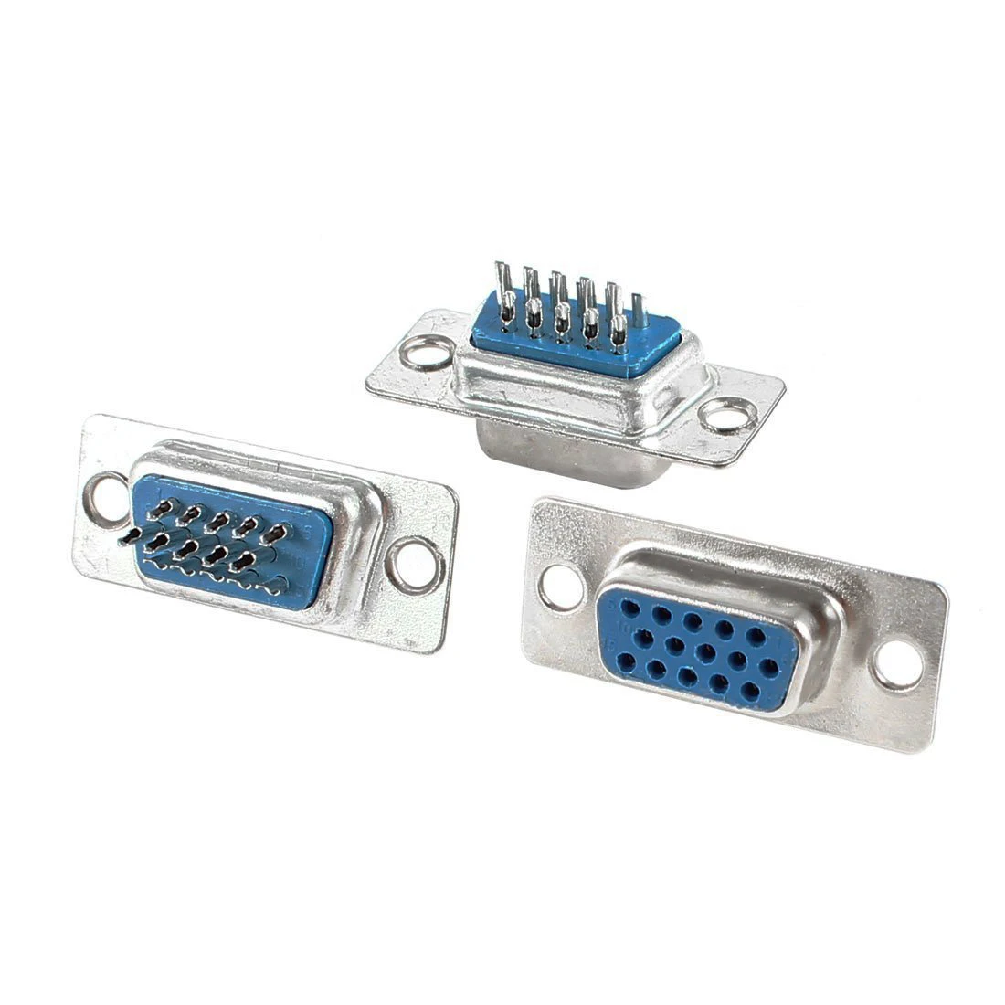 3 шт. Замена припоя VGA DB15 15 контактный разъем адаптер серебро + синий|Электрические