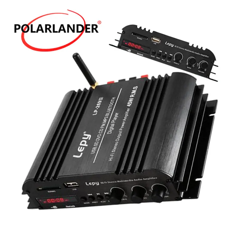 Выходной усилитель мощности 2X45W RMS 2 канала USB MP3 SD MMC FM Hi-Fi мини автомобильный без