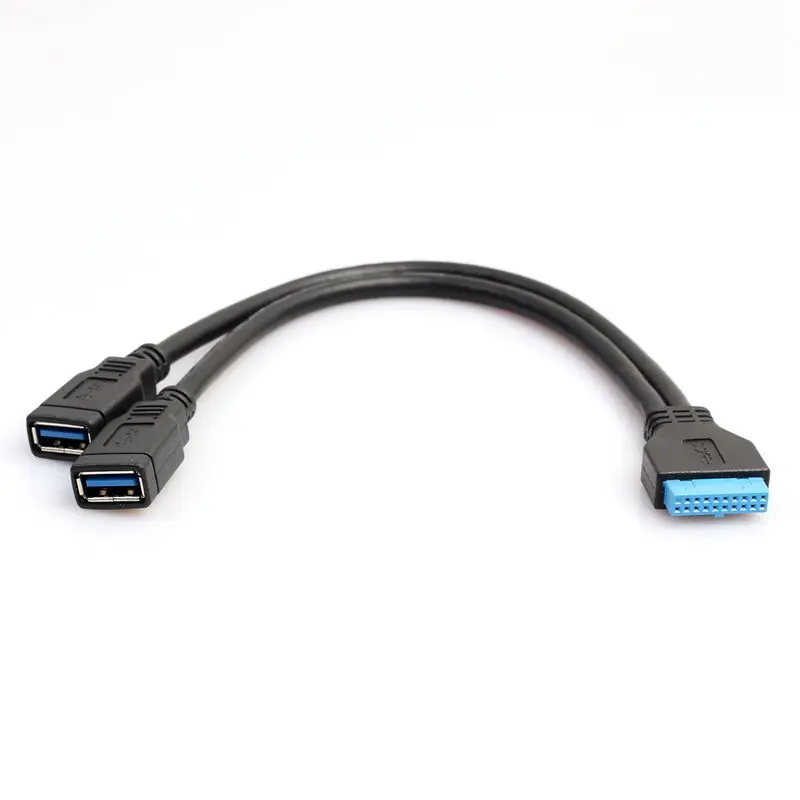 REXLIS материнская плата USB3.0 удлинитель 20pin к двойному гнездовой кабель адаптера/USB 3