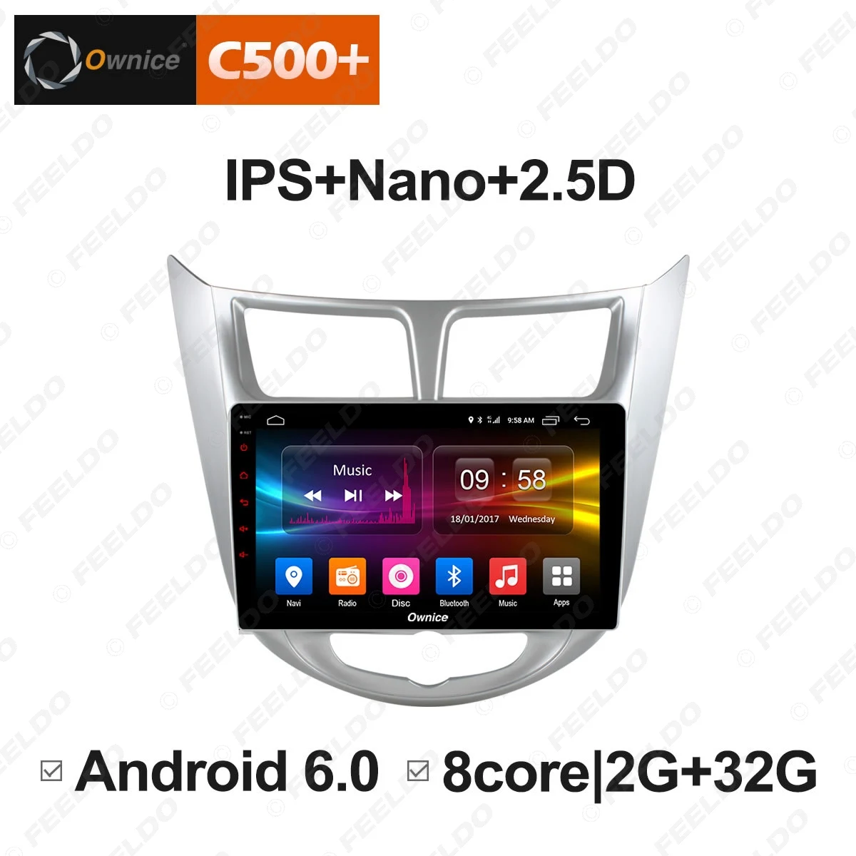 FEELDO 9 &quot2.5D Nano IPS экран Android 6 0 Octa Core/DDR3 2G/32G/4G LTE автомобильный медиаплеер для