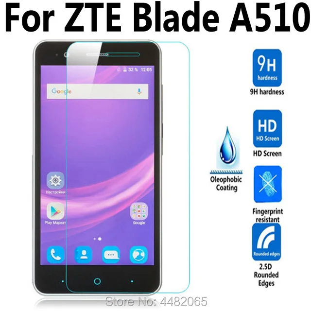 2pcs For ZTE Blade A510 / A510T BA510 Tempered Glass Film A 510 Screen Protector Cover Protective Case | Мобильные телефоны и