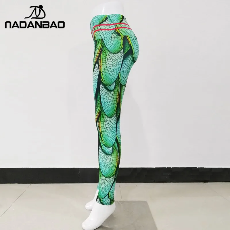 NADANBAO 2021 новый дизайн летние спортивные Леггинсы Для женщин зеленый принт в виде