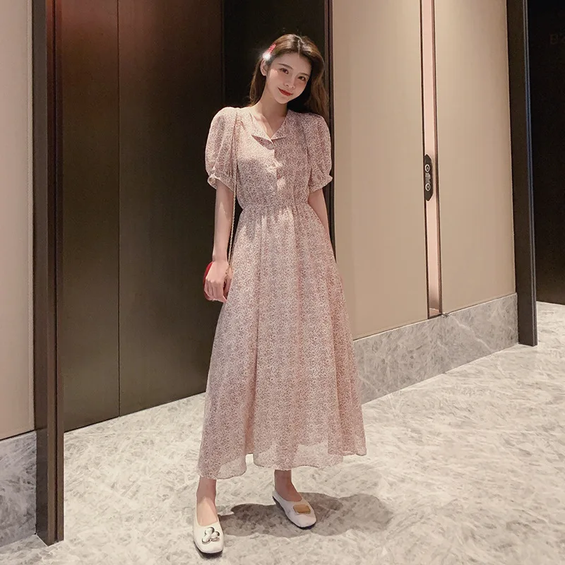 Новое шифоновое длинное платье с цветочным принтом для женщин 2019 Лето Boho