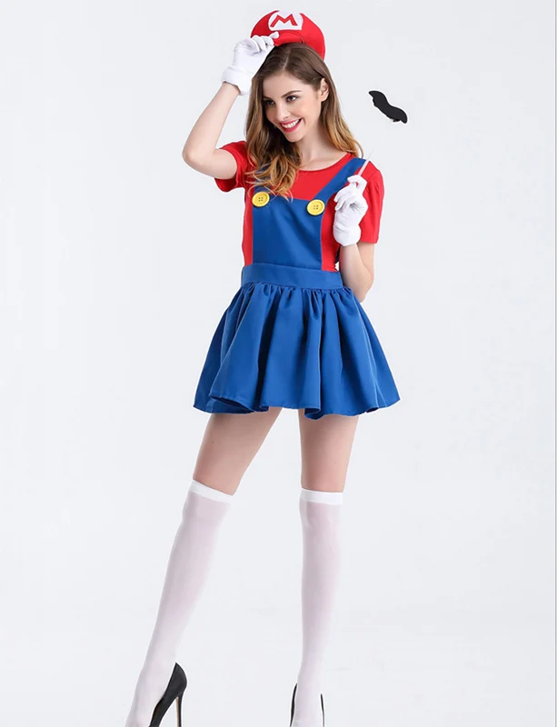 Взрослая женщина Super Mario Bros Косплей Костюм на Хеллоуин карнавальный праздничный нарядный костюм